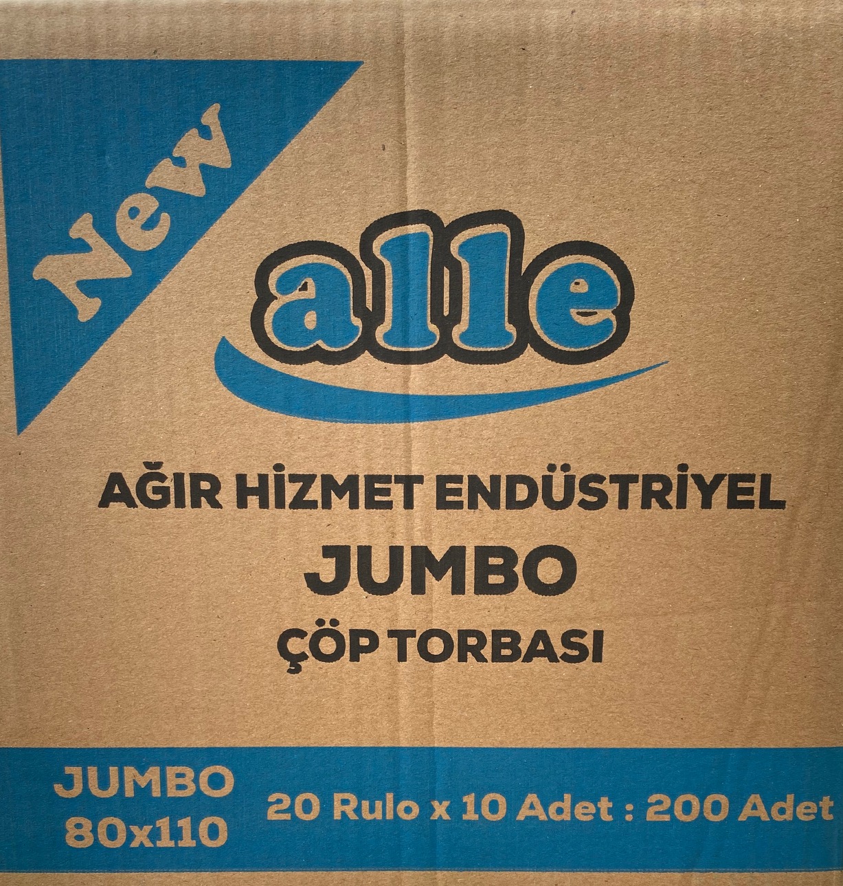 Endüstriyel Çöp Poşeti Jumbo Boy Siyah 20 Rulo 80x110 350gr